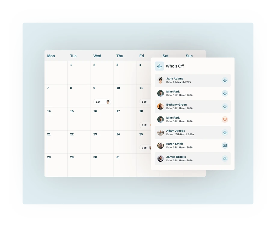 Centralised calendar of leave